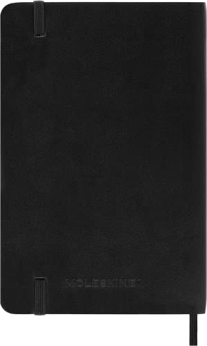 Moleskine Cuaderno Clásico con Hojas Lisas, Tapa Blanda y Cierre Elástico, Color Negro, Tamaño Pequeño 9 x 14 cm, 192 Hojas