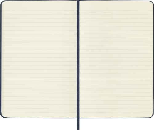 Moleskine - Cuaderno Clásico con Hojas Rayadas, Tapa Dura y Cierre Elástico, Color Azul Zafiro, Tamaño Medio 11.5 x 18 cm, 208 Hojas