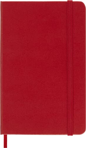 Moleskine - Cuaderno Clásico con Hojas Rayadas, Tapa Dura y Cierre Elástico, Color Rojo Escarlata, Tamaño Pequeño 9 x 14 cm, 192 Hojas