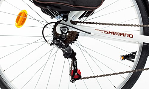 Moma Bikes Bicicleta Paseo Hibrida SHIMANO 18 vel. Aluminio, ruedas de 28", suspension