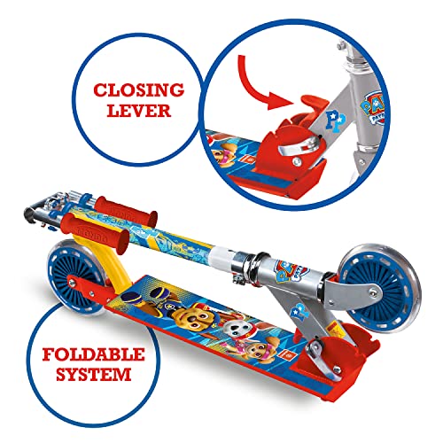 Mondo Toys - Alu Scooter PAW PATROL - Patinete infantil de aluminio de 2 ruedas - Manillar regulable - 28296
