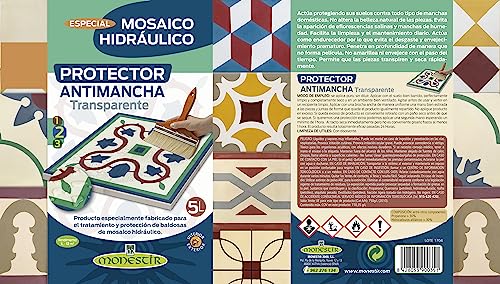 MONESTIR Protector Antimancha Transparente, Especial Mosaico Hidráulico 5L MONESTIR