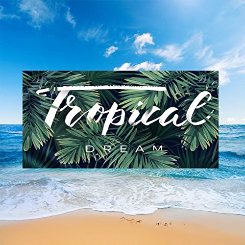 Morbuy Toalla de Playa Microfibra, Patrón de 3D Rectángulo Absorbente Manta de Verano Playa Seque Rápidamente para Viaje, Natación, Yoga, Surf, Familias (Palma Tropical,150x180cm)