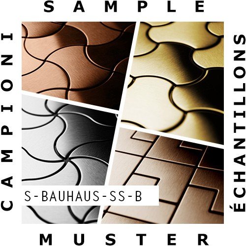 MUESTRA Mosaico S-Bauhaus-S-S-B Colección Bauhaus Acero inoxidable cepillado