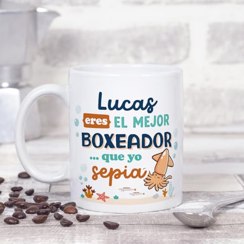 MUGFFINS Tazas Personalizadas para BOXEADOR hombre - En Español - Mejor que yo Sepia - 11 oz / 330 ml - Regalo Personalizable original y divertido