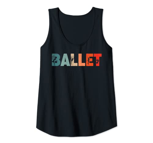 Mujer Retro Ballet Divertido Bailarina Bailarina Bailarina Amante Gráfico Camiseta sin Mangas
