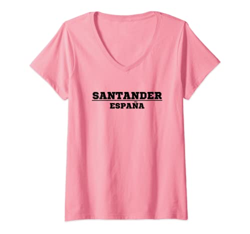 Mujer Santander España Vintage Santander Camiseta Cuello V
