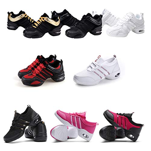 Mujer Zapatos de Deportes Danza- Mujeres Sneakers Cordones Suela de Goma Zapatillas Moda Practicidad Running Sneaker Jazz Contemporáneo Baile Informal 39 EU