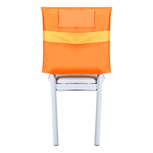 Muka Fundas para respaldo de silla escolar, bolsillos dobles de almacenamiento para respaldo de silla, bolsillos para silla de aula, color naranja