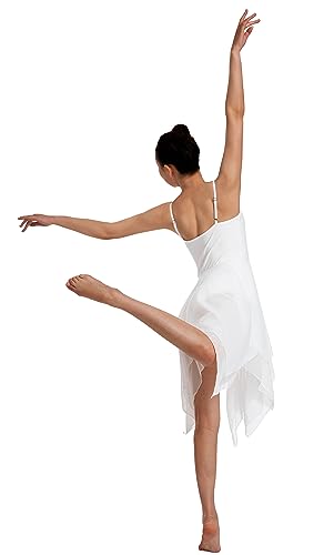 Mulnall Mujer Drapeado Lírica Contempornánea Praise Vestido Mujer Leotardo Body de Gimnasia Dancewear Maillot Gimnasia Disfraz Bailarina(UK23913-07-L)