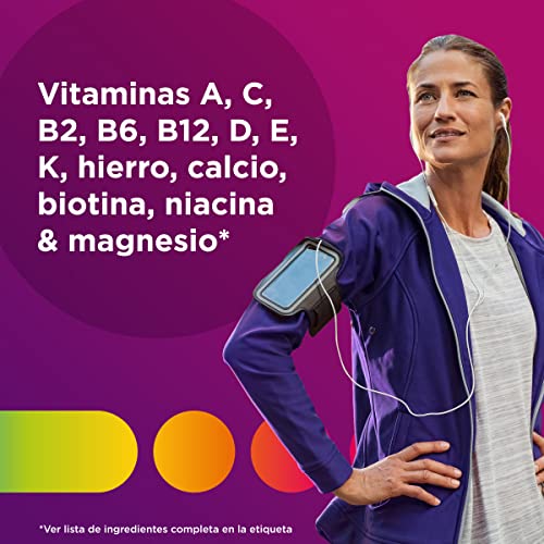 Multicentrum Mujer Complemento Alimenticio Multivitaminas con 13 Vitaminas y 11 Minerales, Sin Gluten, 90 Comprimidos