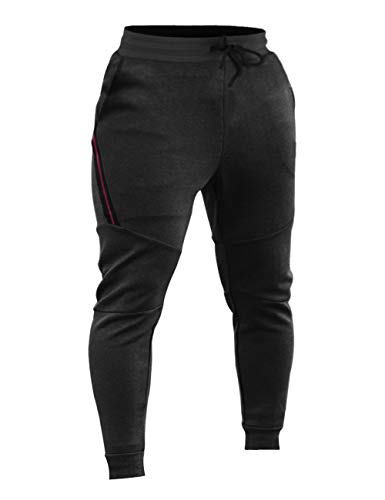 Muscle Alive Hombre Pantalones de chándal para Largos para Entrenamiento deportivode chándal Culturismo Fitness Pants S9004 Negro M