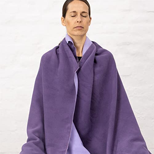 Myga RY1329, manta de forro polar, cojín y manta para estudio de yoga y meditación, relajante suave y acogedora, morado