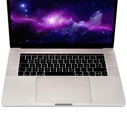 MyGadget Funda Teclado QWERTY [Español] para Apple MacBook 12 Pulgadas 2015-2017 | Pro 13 & 15" 2016-2020 - Protector Silicona - Keyboard Skin Negro