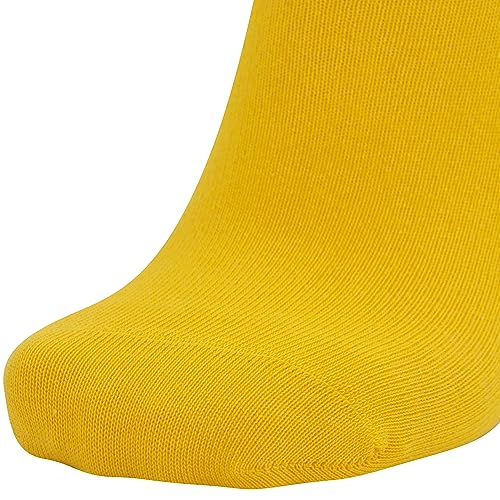 Mysocks para hombres y mujeres Paquete de 5 pares de calcetines de color liso peinados de algodón amarillo