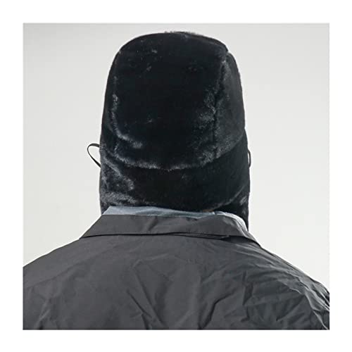 MYXE Gorra de Sombrero de trampero Ruso con Insignia soviética de Piel sintética Ushanka Cossack Flaps Hat para Hombre
