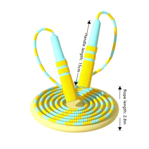 Mzshne Cuerda para saltar ajustable Cuerda para saltar liviana con segmento de cuentas suaves para ejercicio físico en casa
