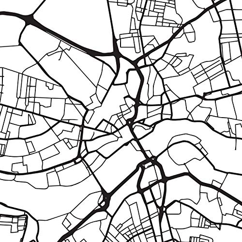 Nacnic Lámina Mapa de la Ciudad Newcastle UK Estilo nordico en Blanco y Negro. Poster tamaño A3 Sin Marco Impreso Papel 250 gr. Cuadros, láminas y Posters para Salon y Dormitorio