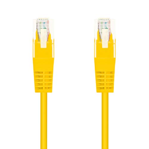 NanoCable 10.20.0402-Y - Cable de red Ethernet RJ45 Cat.6 UTP AWG24, 100% cobre, Amarillo, latiguillo de 2mts