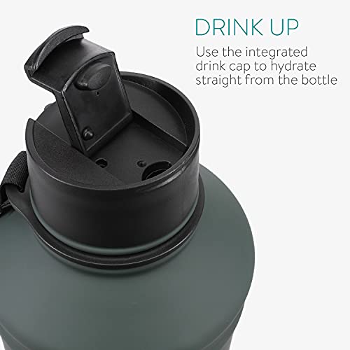 Navaris Botella de Agua de Acero Inoxidable - Cantimplora XXL de Metal de 2.2 L - Garrafa para Bebidas sin BPA para Deporte Camping Gimnasio Oficina