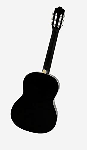 Navarrez NV12PK Starter Set guitarra clásica negro 4/4, bolsa/Gig Bag, libro con CD, afinador (tuner),2 púas