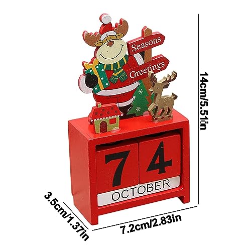 Navidad de madera,Decoración bloque cuenta regresiva Navidad - Accesorios fotografía calendario de madera Navidad para restaurantes vacaciones Woteg