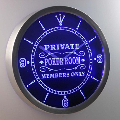 nc0455 de B Private Poker Room Member Only Bar Beer Neon Sign LED Wall Clock Reloj Bombilla Reloj/vibrantes – Reloj de pared