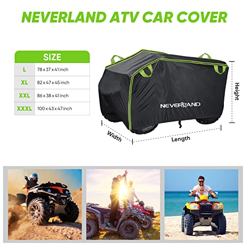 Neverland Funda Quad,Impermeable Cubierta para Quad ATV Cover Exterior con Tafetán de Poliéster Agujeros para la Cerraduracubre para Quad Protección contra la Lluvia Nieve Polvo Granizo Sol XL