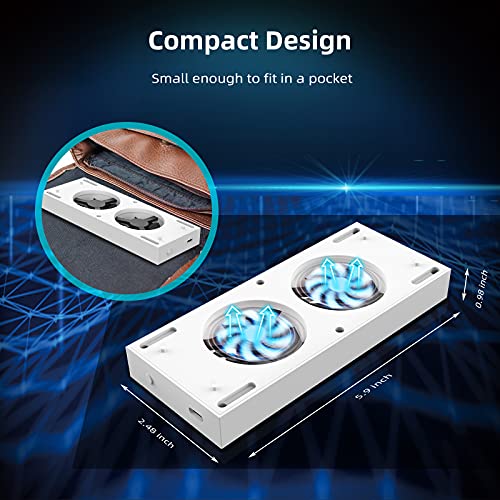 NexiGo Soporte Vertical con Ventiladores de Refrigeración para Consola Xbox Series S, Ventiladores Ajustables de 3 Niveles de Velocidad con Entrada de alimentación Tipo C, Color Blanco