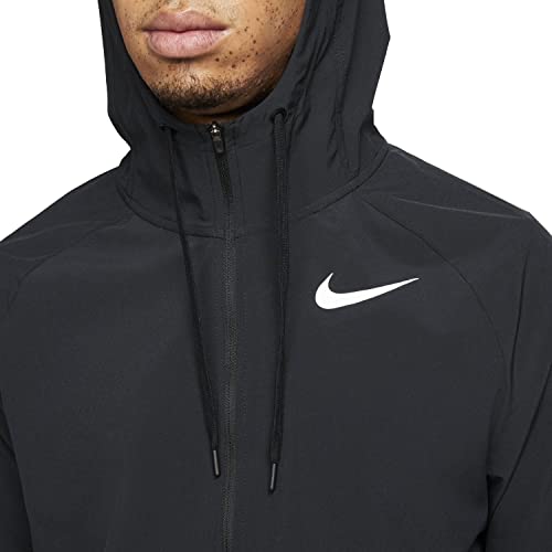 Nike Chaqueta Pro Dri-fit Flex Vent Max para hombre, negro/blanco, L