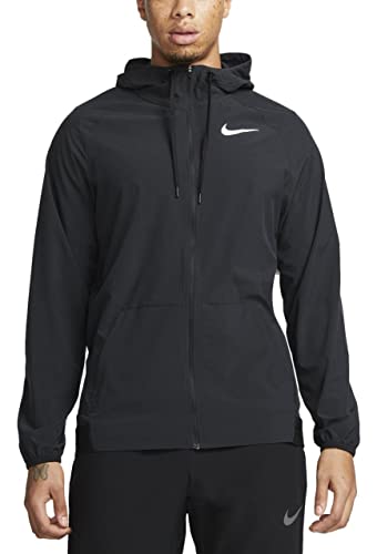 Nike Chaqueta Pro Dri-fit Flex Vent Max para hombre, negro/blanco, L