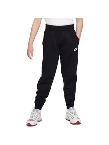 Nike K NSW Club FLC JGGR LBR Pants, Black/White, 10-12 años Unisex