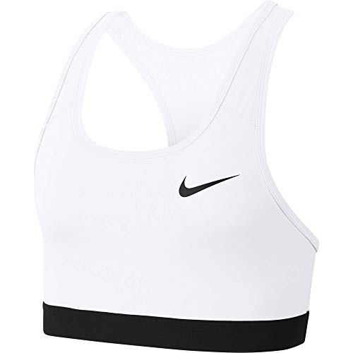 Nike Mujer Sujetador de Deporte, White/Black/(Black), XS