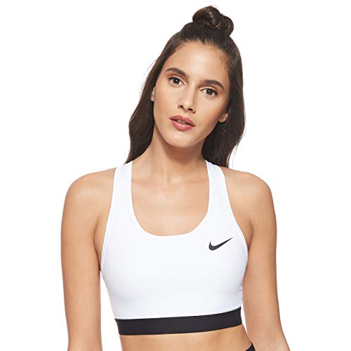 Nike Mujer Sujetador de Deporte, White/Black/(Black), XS