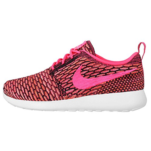 Nike Roshe One Flyknit - zapatillas para correr de mujer., Rosado (Black/Pink Pow-white-total Orange), 6 B(M) US