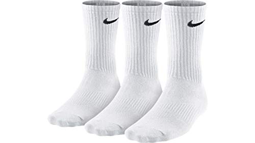 Nike Soken Lightweight Crew Paquete de 3 Pares Calcetines, Hombre, Blanco (White/Black), 38-42 EU