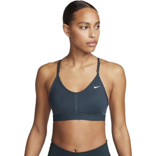 Nike W Nk Indy V-Neck Bra Sujetador Deportivo, Deep Jungle/Deep Jungle/White, Medium para Mujer