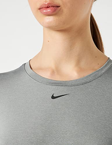 Nike W NK One DF SS Slim Top T-Shirt, Women's, Particle Grey/htr/Black, S