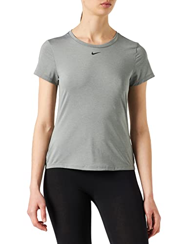 Nike W NK One DF SS Slim Top T-Shirt, Women's, Particle Grey/htr/Black, S