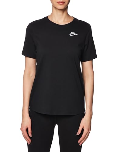 Nike W NSW tee Club T-Shirt, Black, Large para Mujer