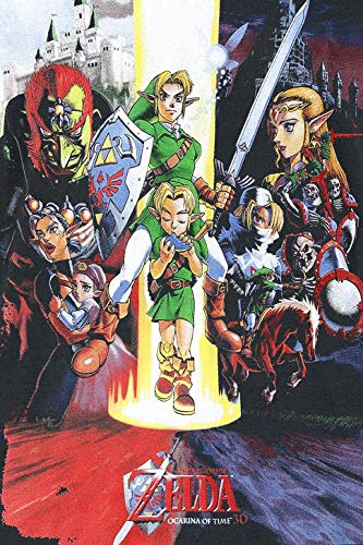 Nintendo Legend of Zelda Ocarina of Time - Camiseta de Manga Corta con Estampado