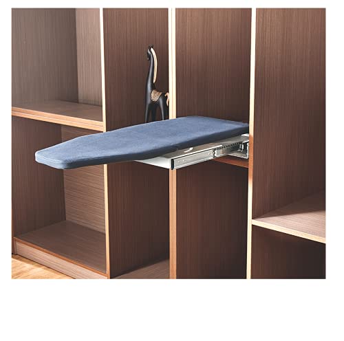 Nisko Tabla de planchar extraíble para muebles, armario de armario, giratorio y plegable - Guías de bolas para una alta capacidad - con forro extraíble