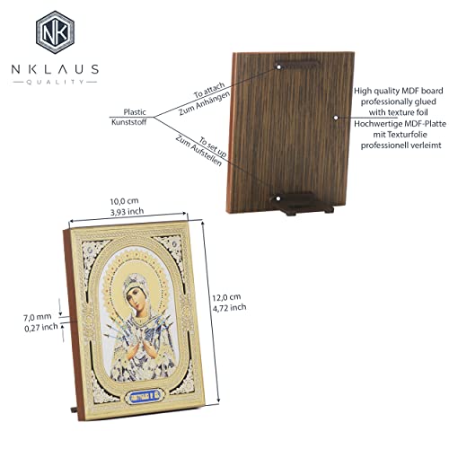 NKlaus Madre de Dios Siete flechas icono de madera 10x12cm cristiano orthodox 11372