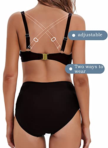 NLAND Conjuntos De Bikini para Mujer Bikini Push-up Acolchado Cintura Alta Torcida Pantalones Cortos De Baño De Barriga Bikini De 2 Piezas Traje De Baño De Playa