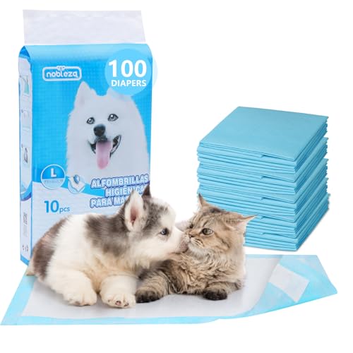 Nobleza - 100 x Empapadores Perros Alfombrilla higiénica de Entrenamiento para Perros para Mascotas con Pegatinas de Cinta Adhesiva, Ultraabsorbente 90cm*60cm