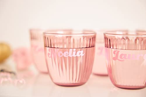 Nombres para vasos personalizados Pegatinas nombres para vasos vinilo Fiesta de Halloween decoración mesa chic Adhesivo personalizado con nombres para vasos (Rosa)