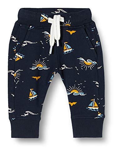 Noppies B Regular Fit Pants Astoria AOP Pantalones, Azul (Dark Sapphire P208), 58 (Talla del Fabricante: 56) para Bebés