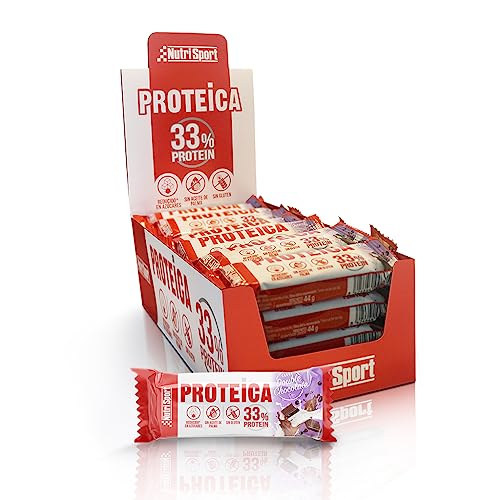 NUTRISPORT Barrita Protéica | Complemento Alimenticio | Alto Contenido en Proteínas | Suplemento para Deportistas | Sabor Doble Chocolate | 24 unidades