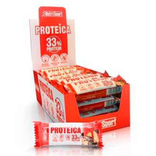 NUTRISPORT Barrita Protéica | Complemento Alimenticio | Alto Contenido en Proteínas | Suplemento para Deportistas | Sabor Galleta & Chocolate | 24 unidades