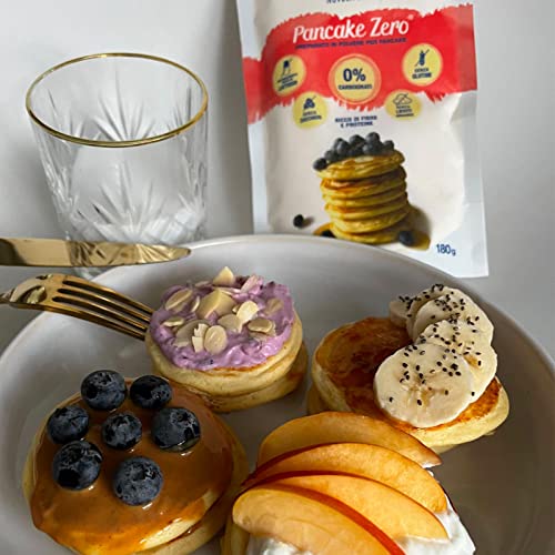 Nuvola Zero - Mezcla en polvo para Pancake, 180 g x 6 Panqueques proteicos Sin carbohidratos, sin gluten, sin lactosa, sin azúcar, sin levadura, Made in Italy